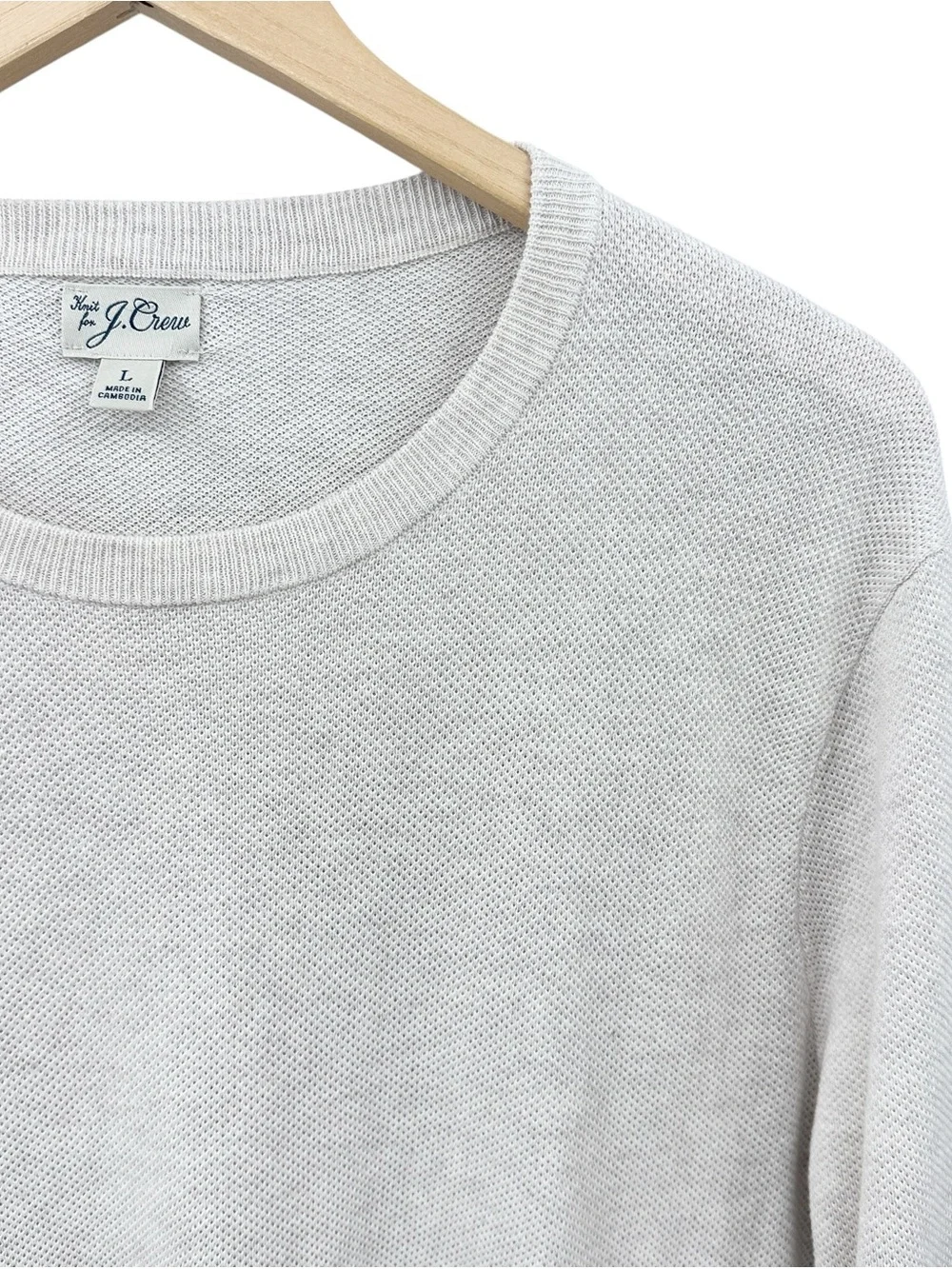 J.CREW Sweater Heritage 100% Cotton Textured Knit Beige BM043